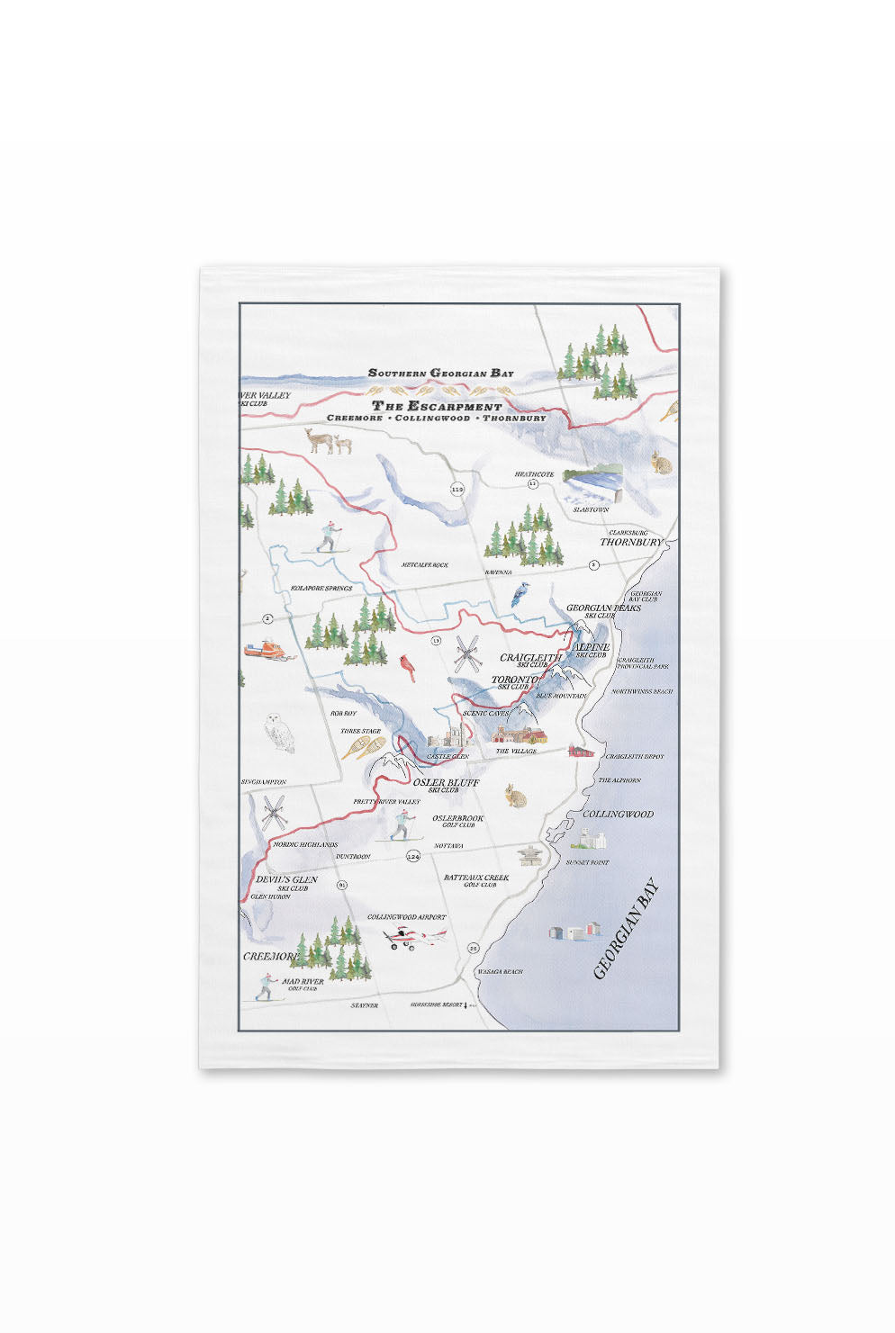 Chalet Map Hand Towel