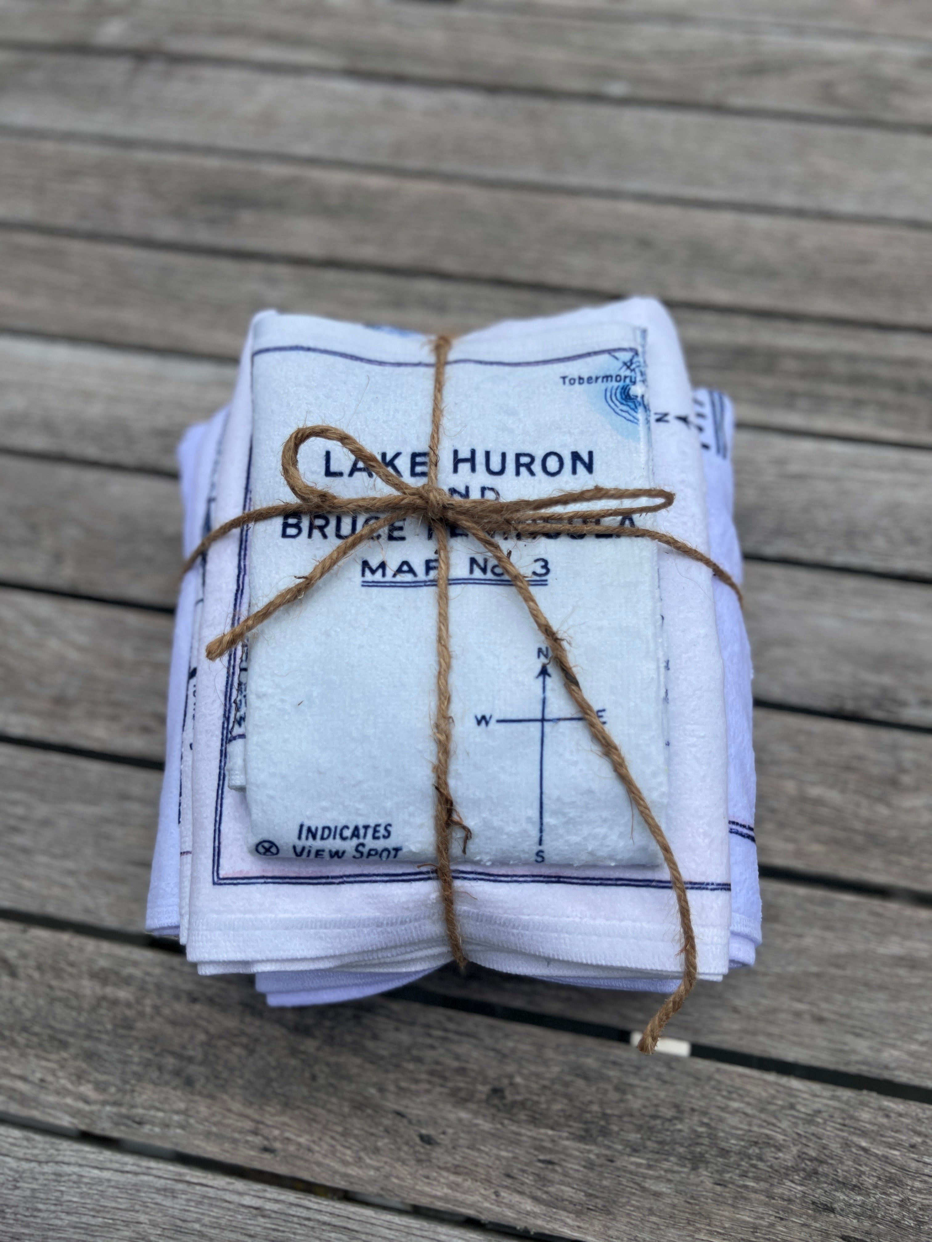 Lake Huron & Bruce Peninsula Map Towel Trio