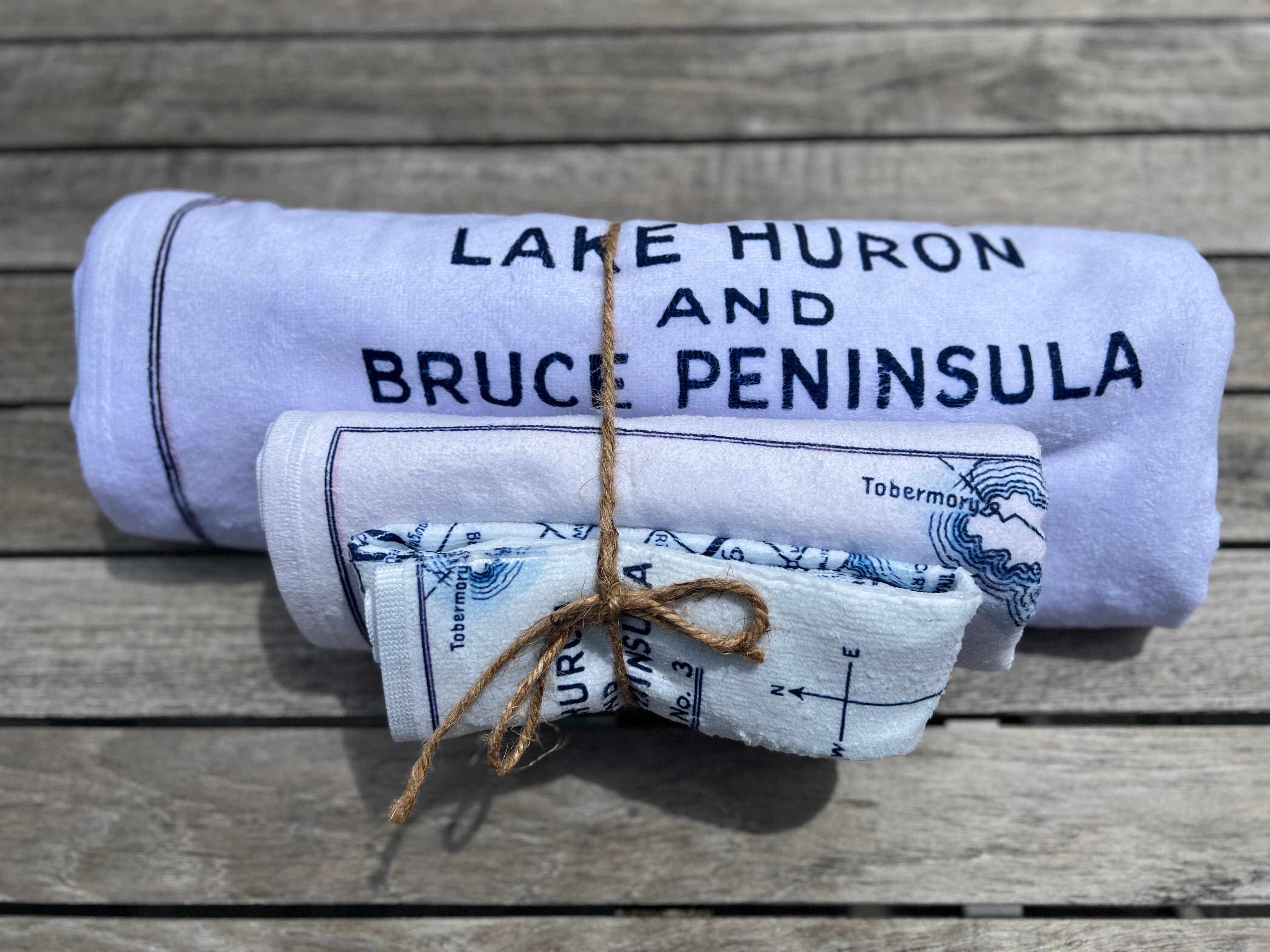 Lake Huron & Bruce Peninsula Map Towel Trio