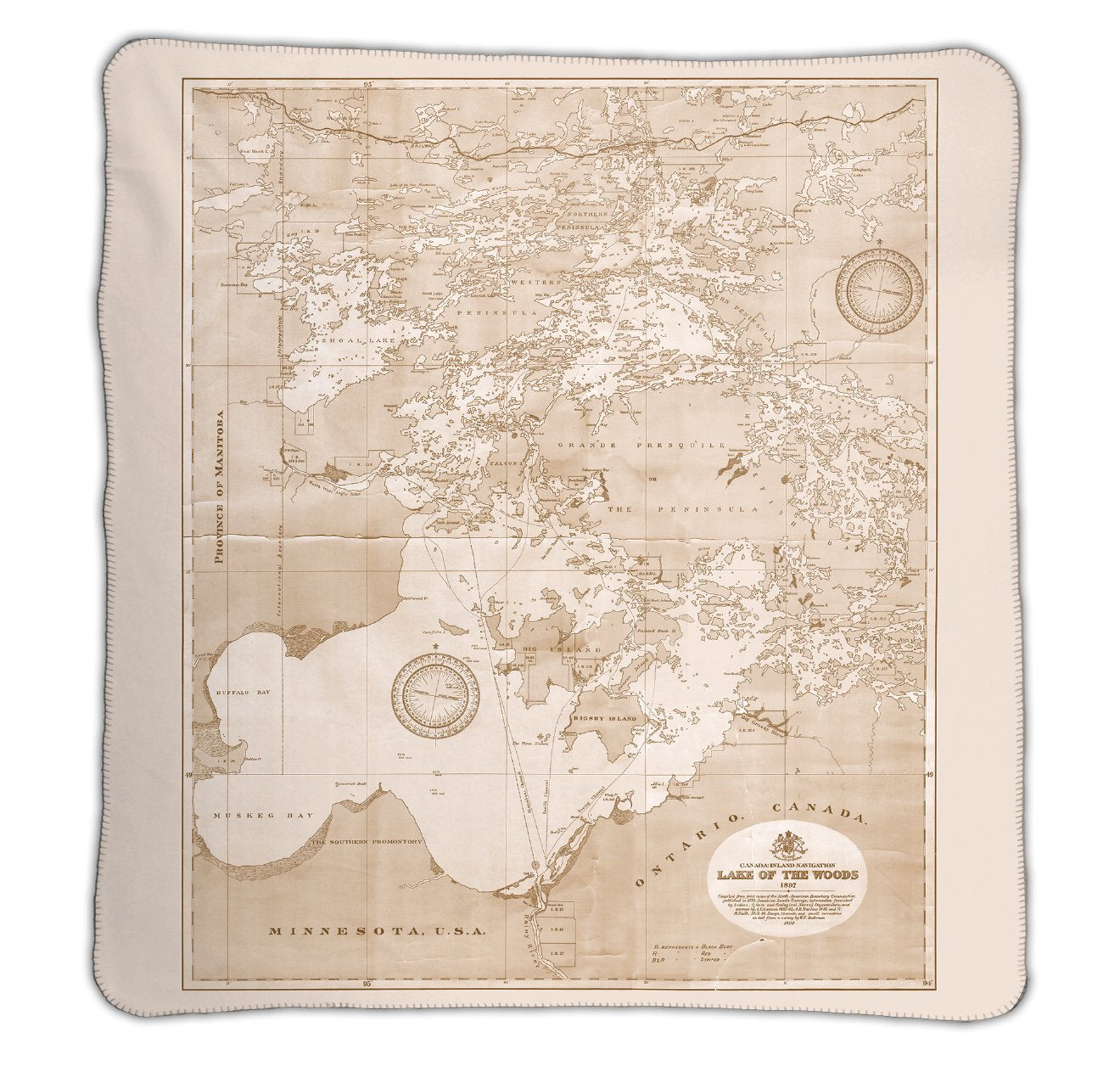 SAMPLE Lake of the Woods Map Blanket