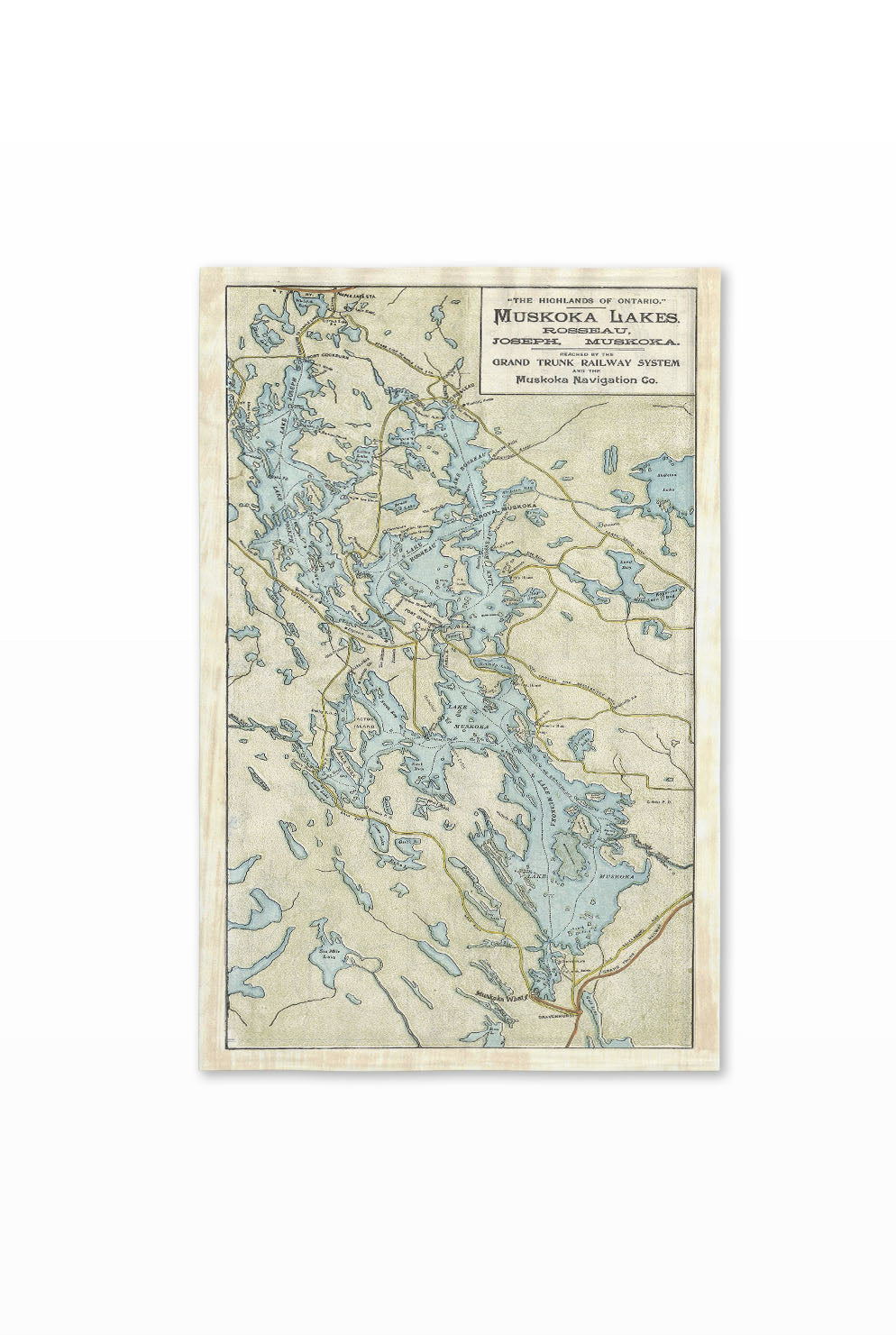 Muskoka Lakes Map Hand Towel