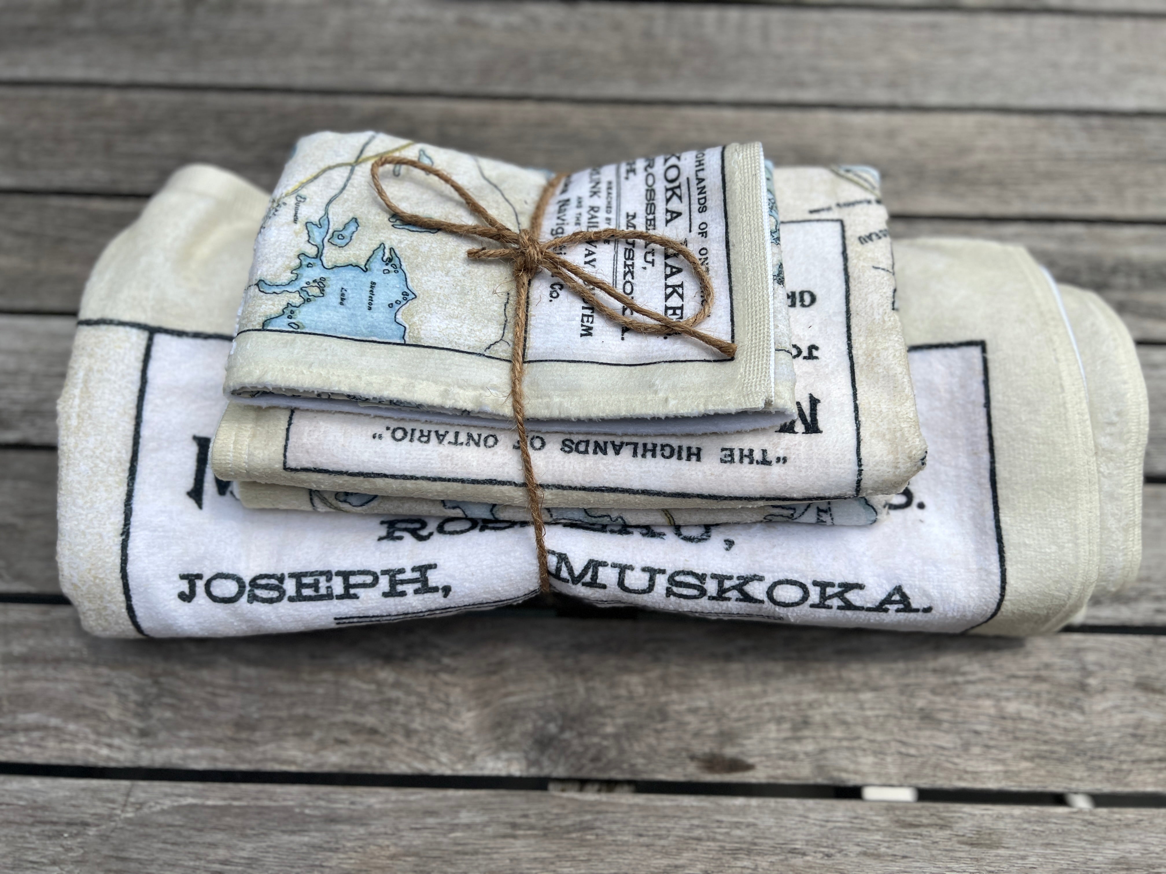 Muskoka Lakes Map Towel Trio