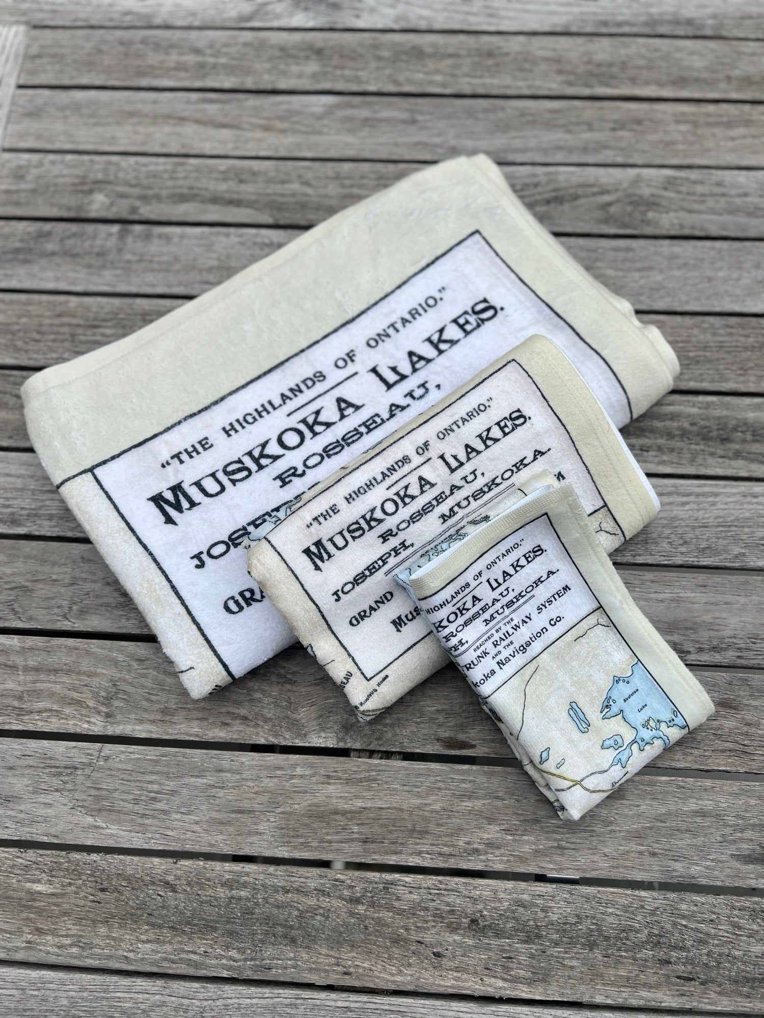 Muskoka Lakes Map Towel Trio
