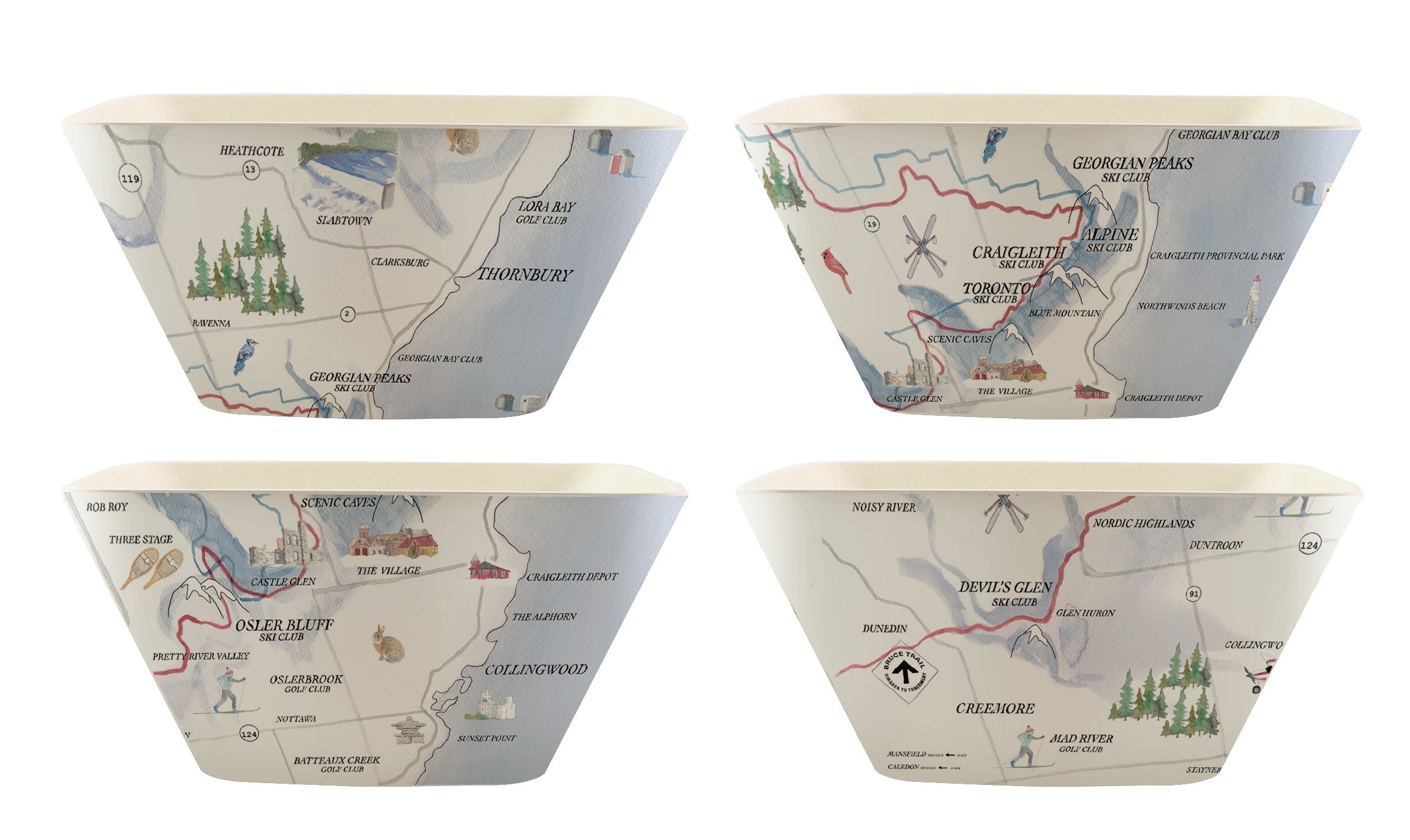 Chalet Map Serving Bowl