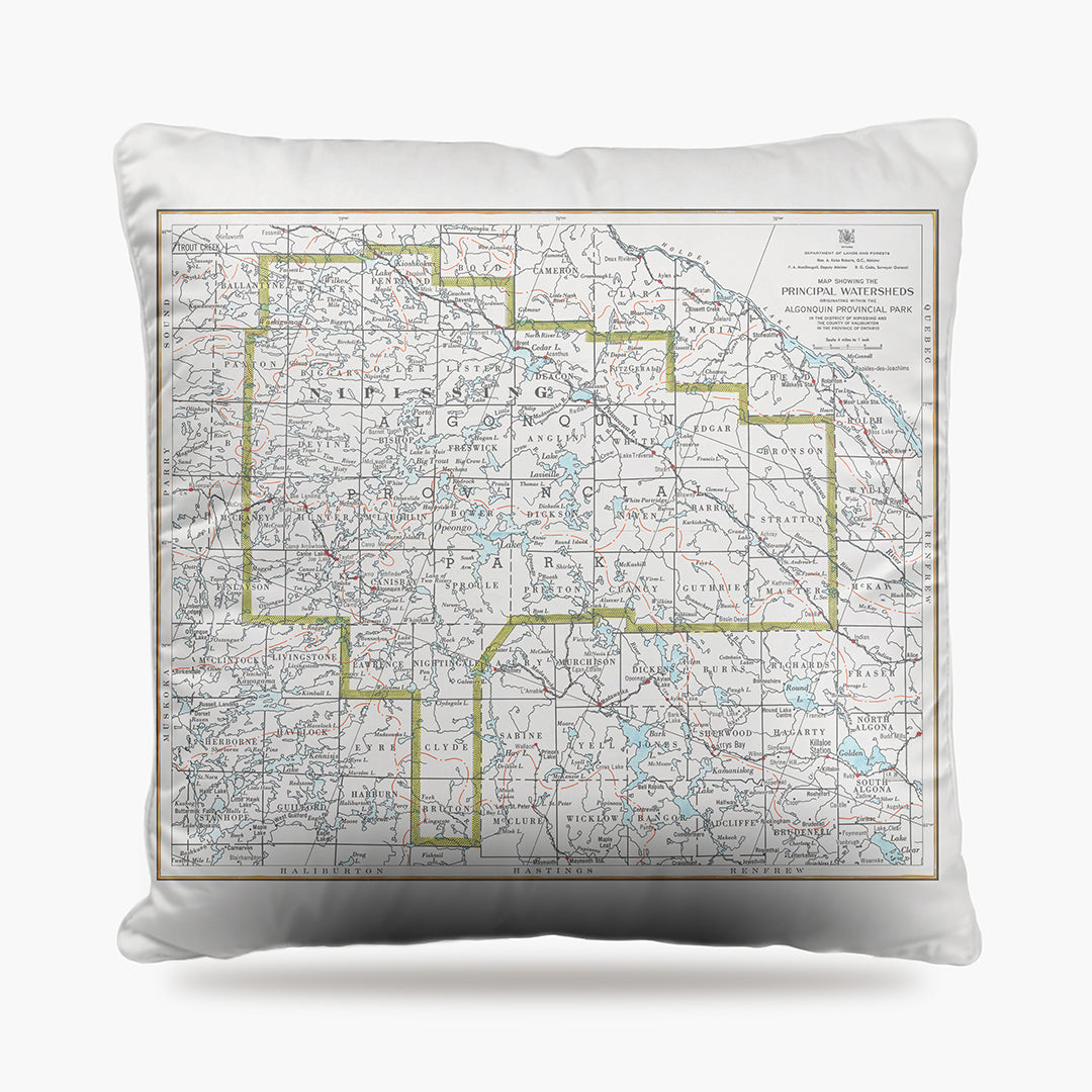 Algonquin Park Map Dog Bed