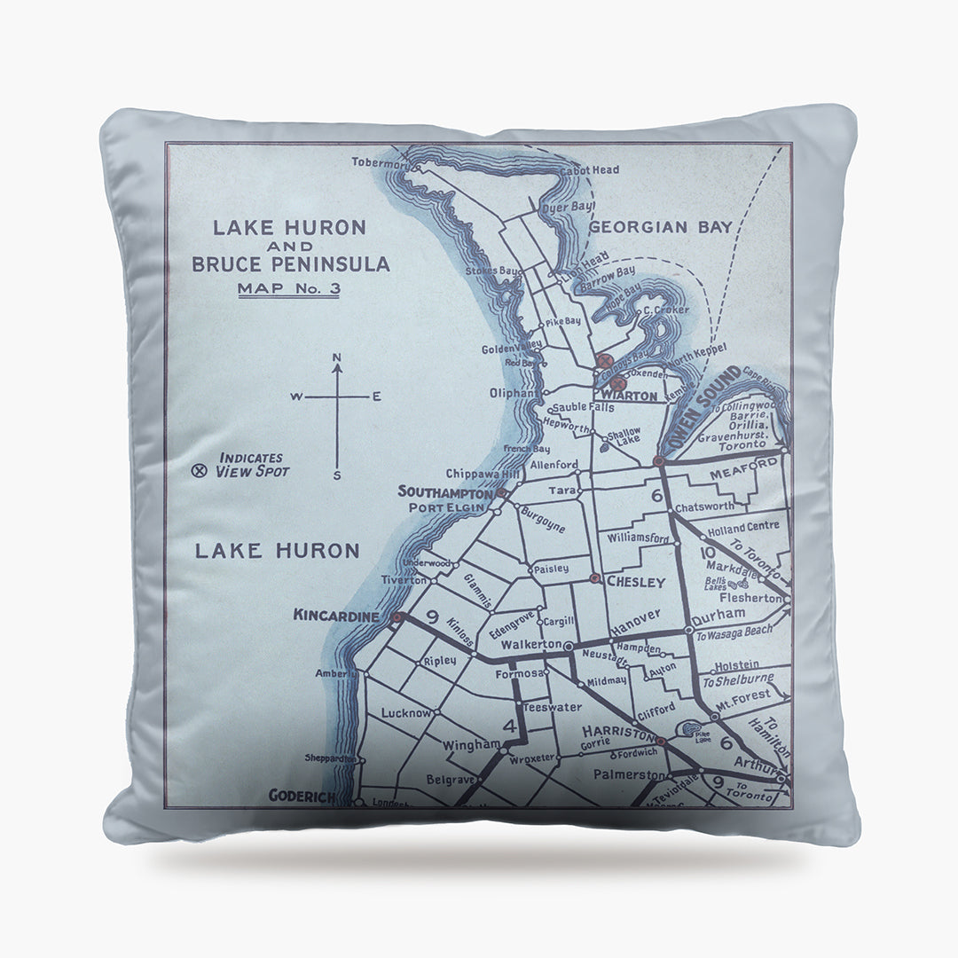 Bruce Peninsula & Lake Huron Map Dog Bed