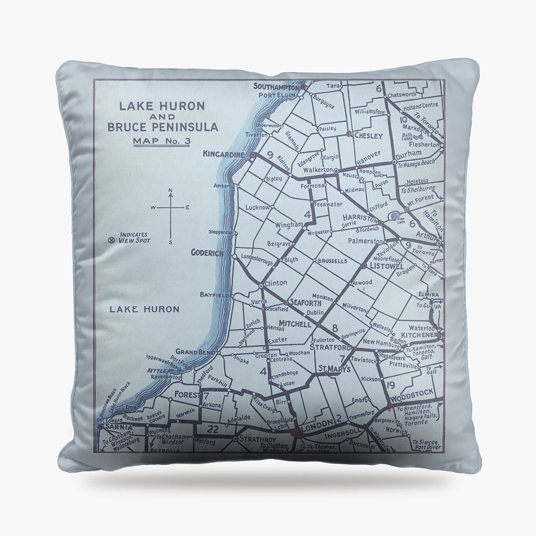 Lake Huron Map Dog Bed