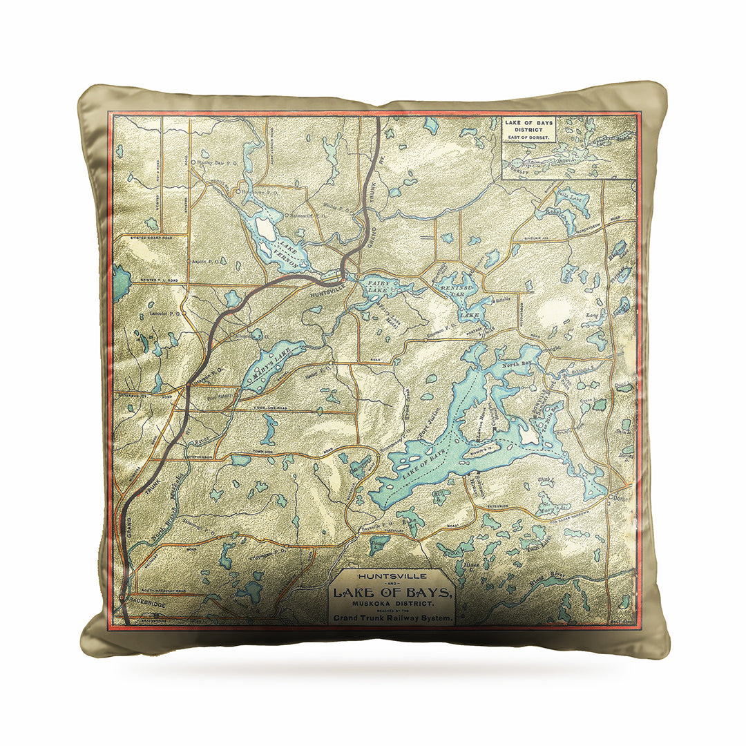 Lake of Bays Map Dog Bed