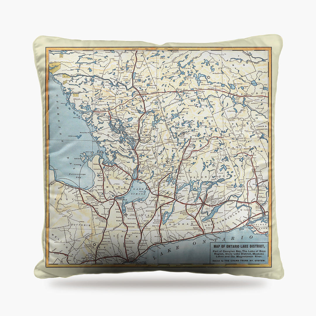 Ontario Lakes Map Dog Bed