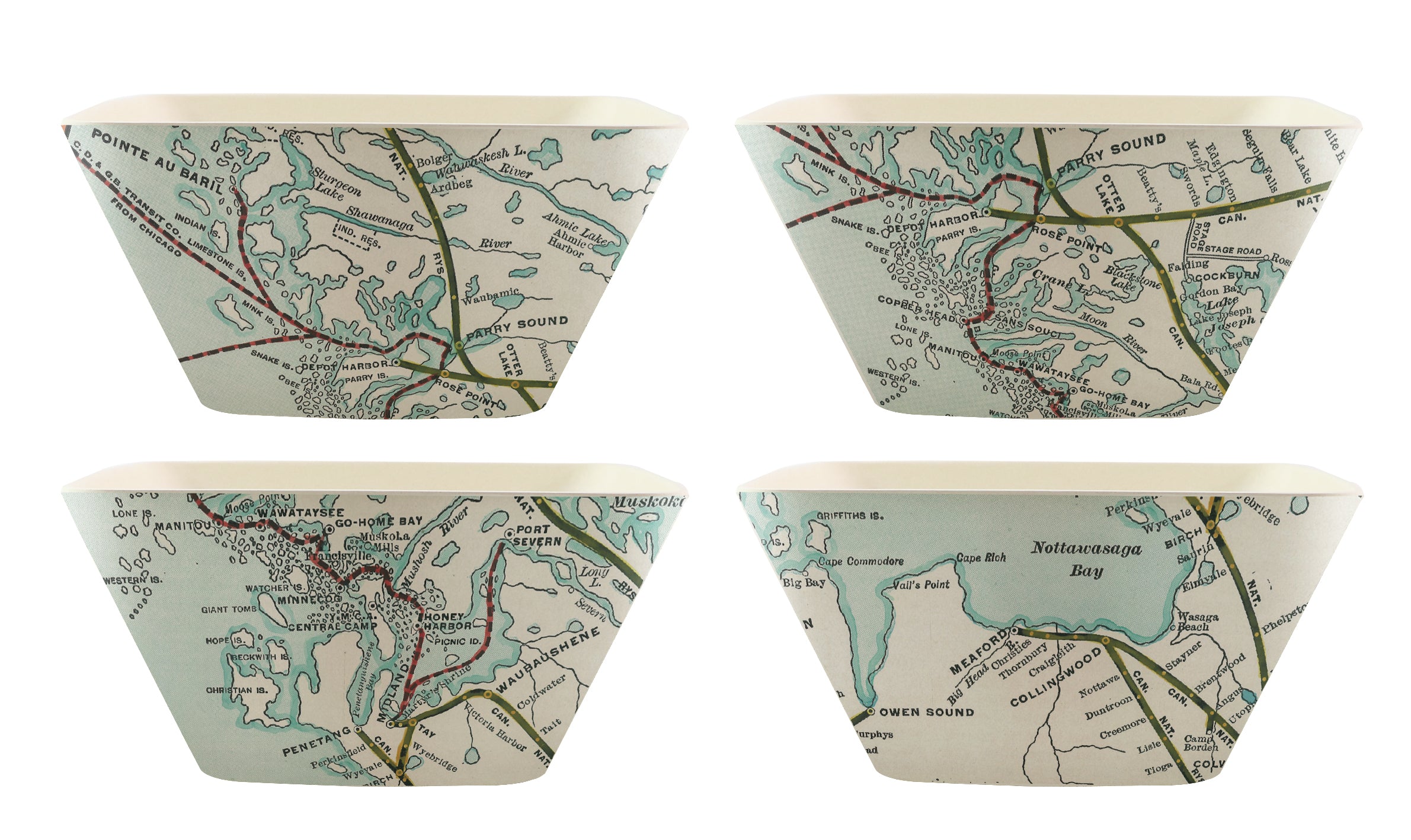 Georgian Bay Map Serving Bowl