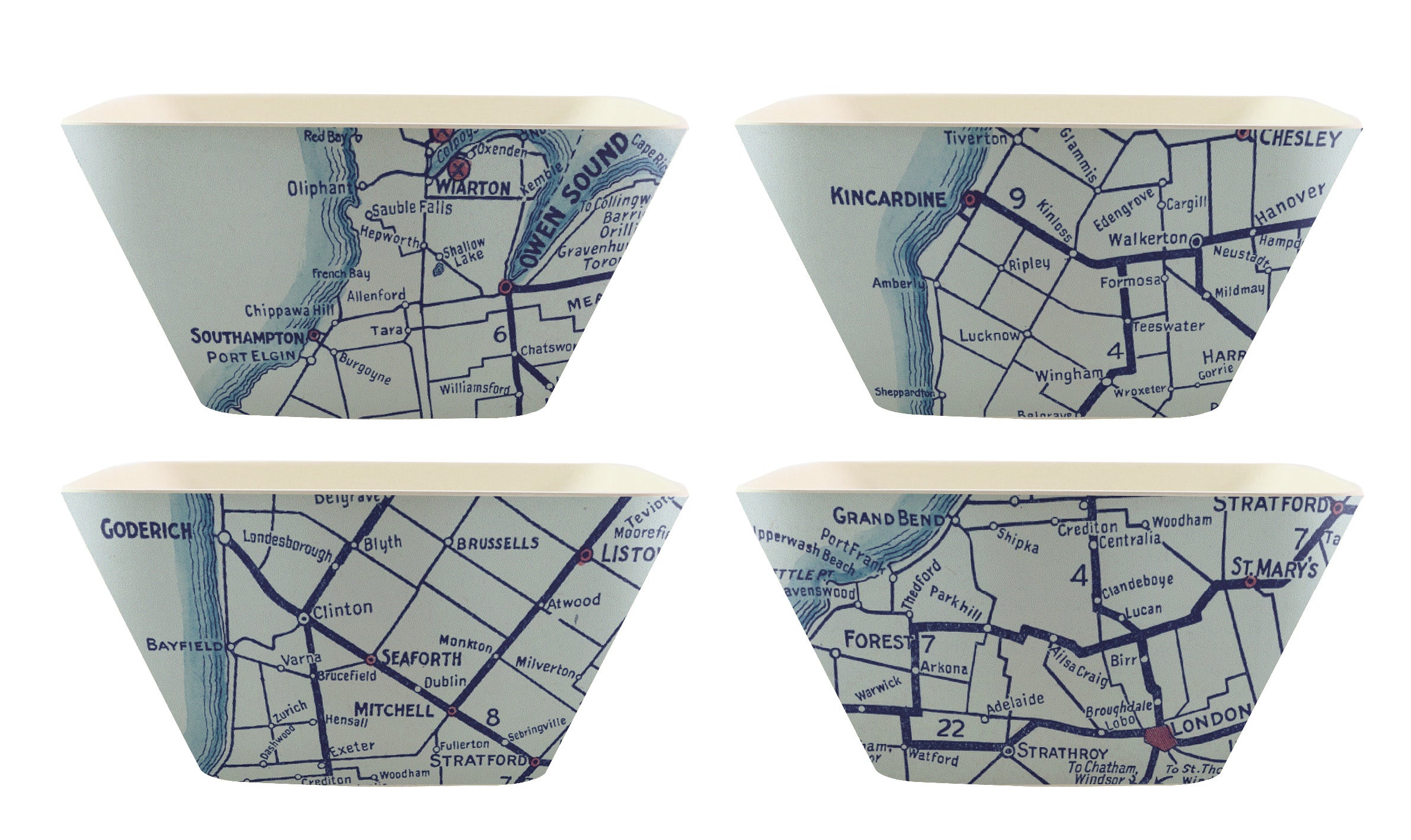 Lake Huron & Bruce Peninsula Map Serving Bowl