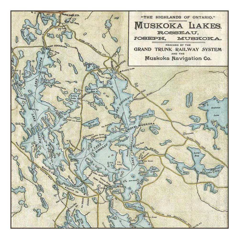 Lake Rosseau & Lake Joseph Map Notecards