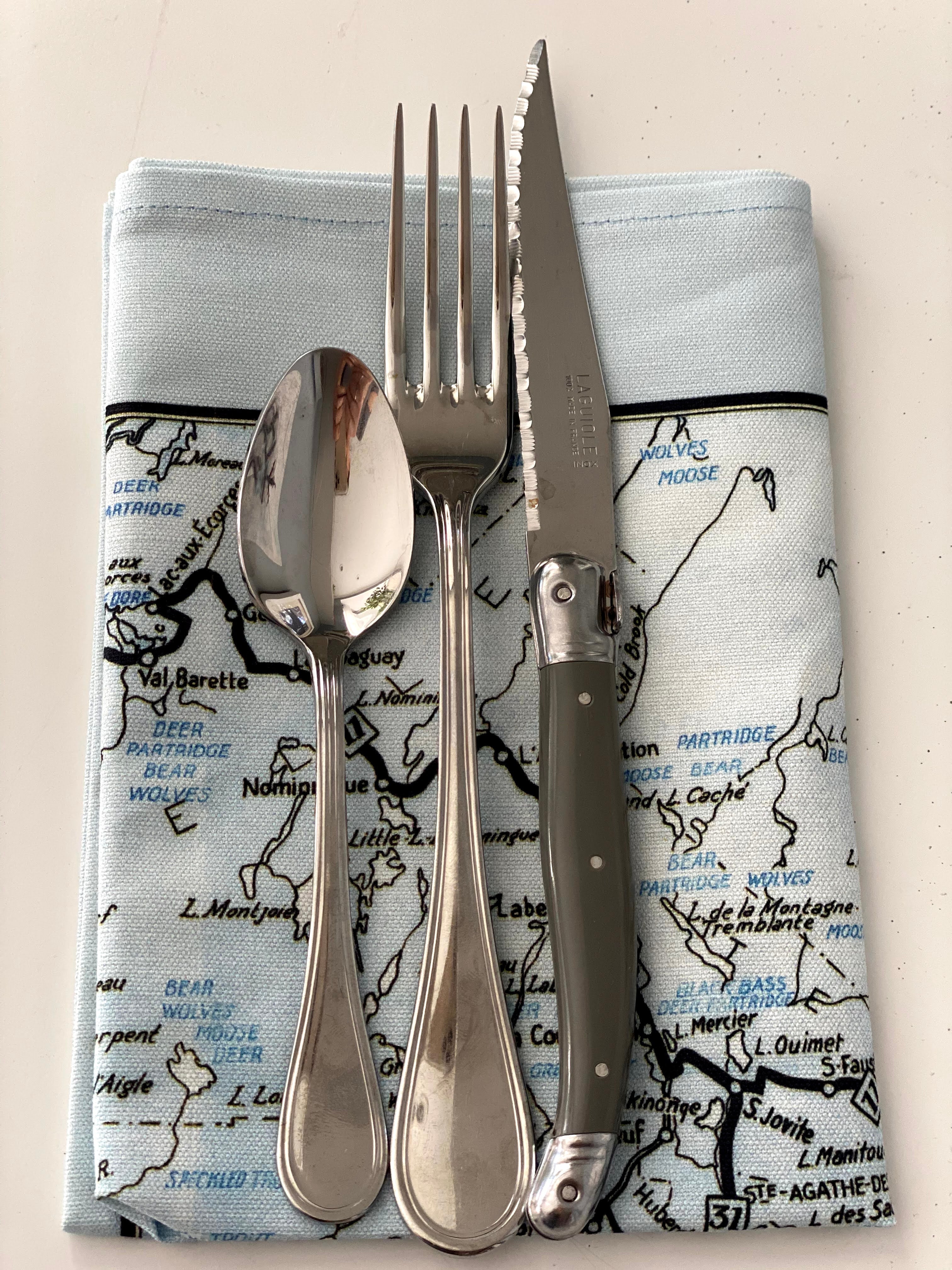 The Laurentians Map Dinner Napkin - set of 4