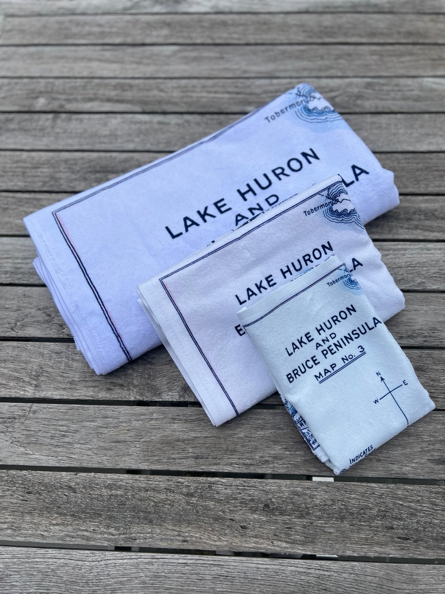 Lake Huron & Bruce Peninsula Map Towel Trio