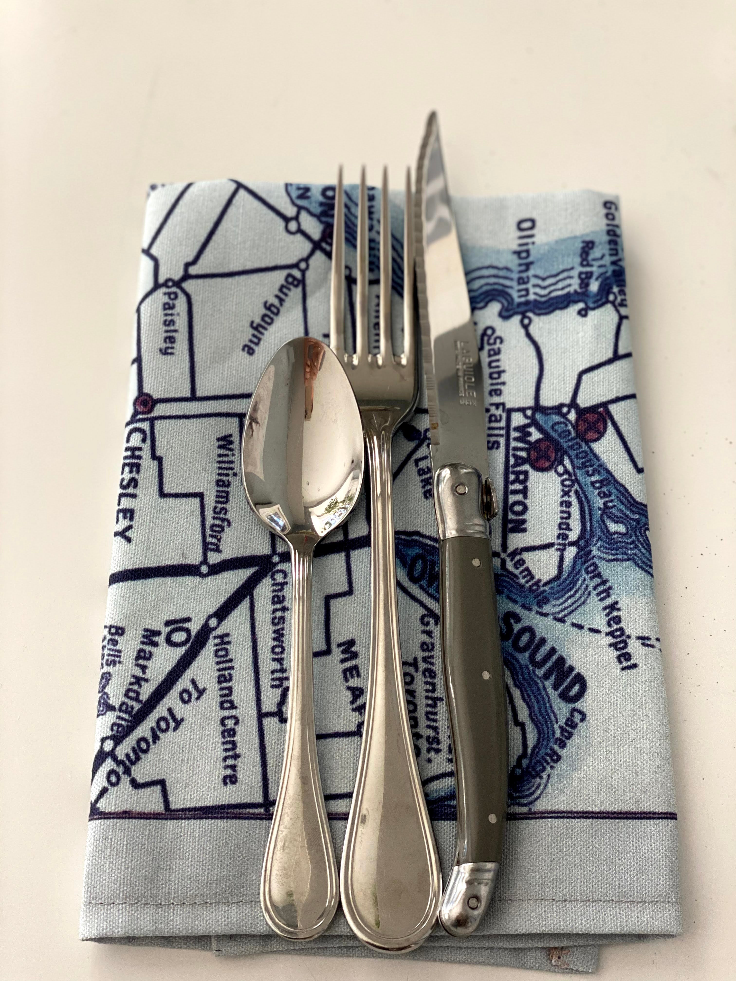 Bruce Peninsula Map Dinner Napkin - set of 4