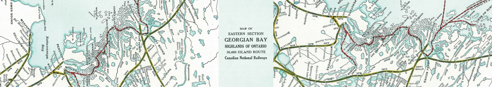 Georgian Bay Map Table Runner