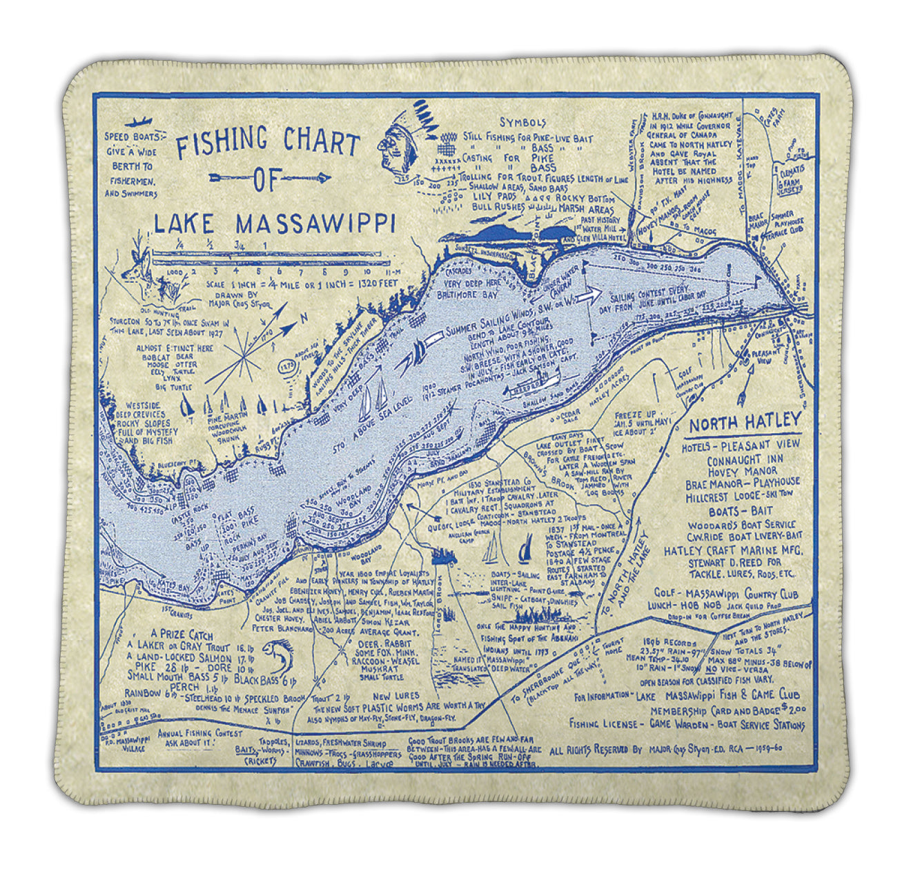 Lake Massawippi Map Blanket