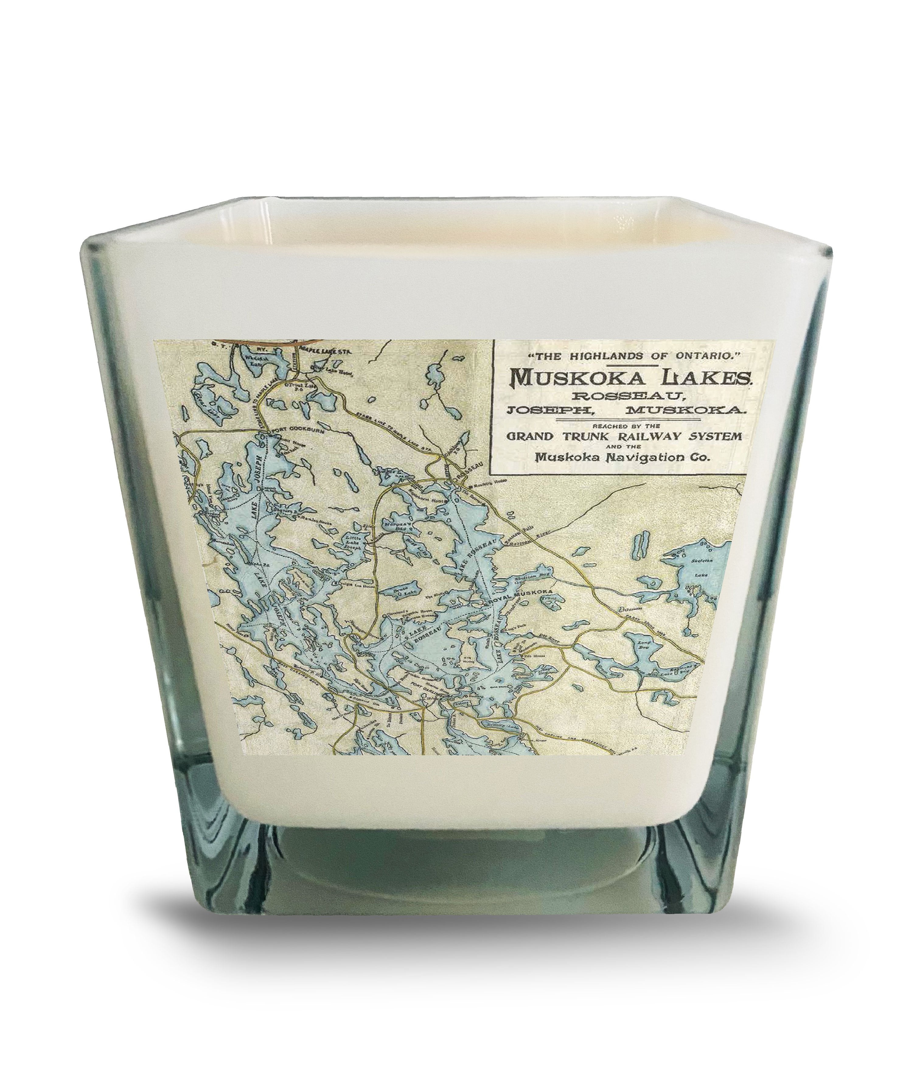Lake Rosseau & Lake Joseph Map Candle