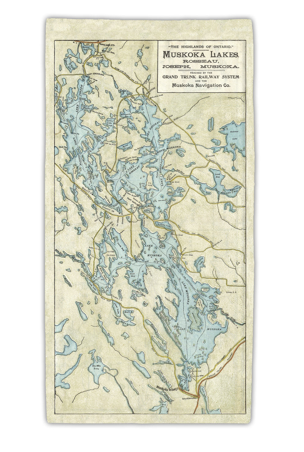 Muskoka Lakes Map Towel
