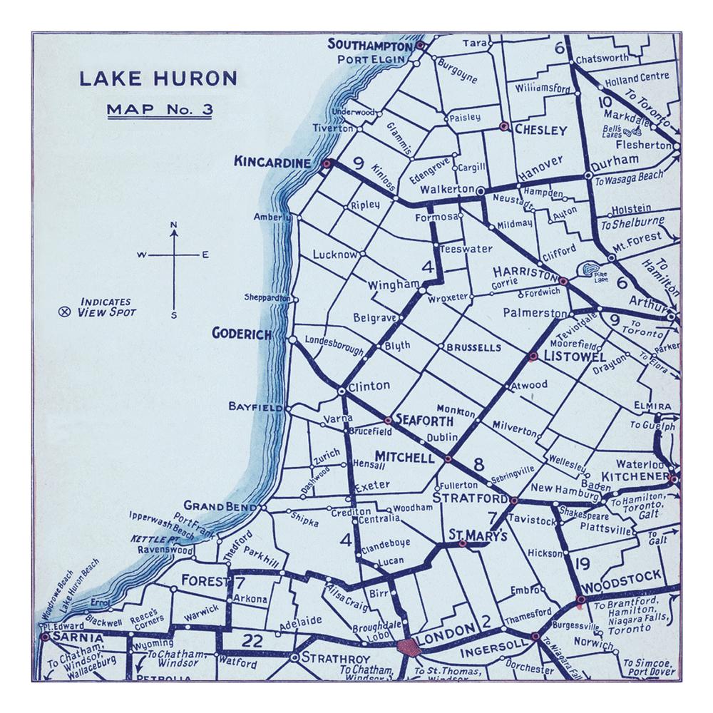 Lake Huron Map Notecards