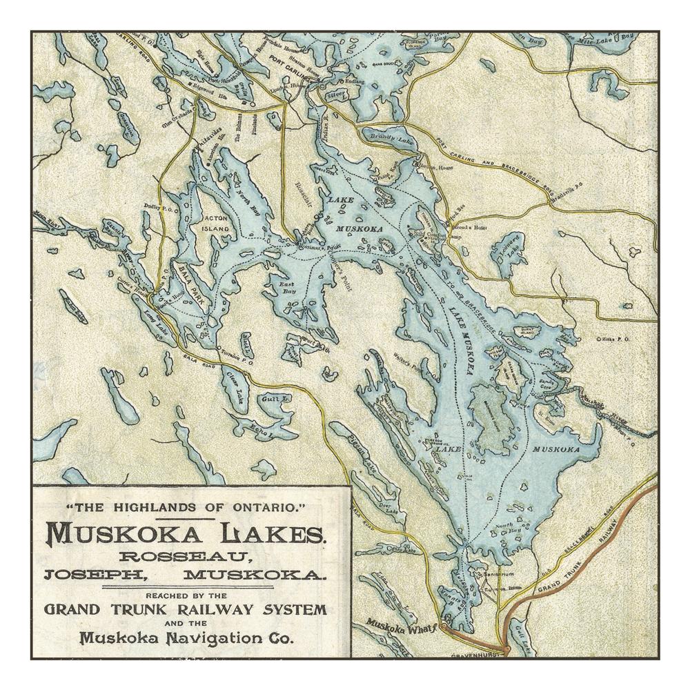 Lake Muskoka Map Notecards