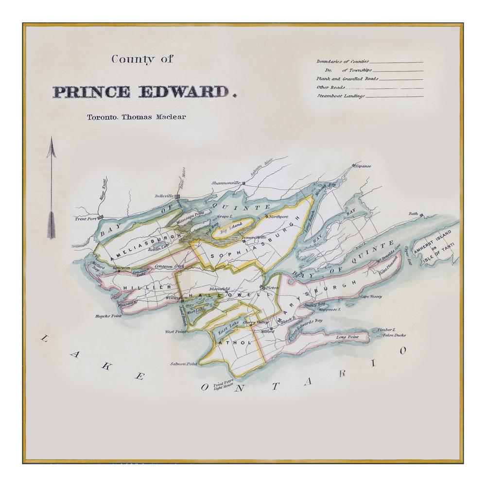 Prince Edward County Lakes Map Notecards